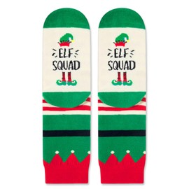 HAPPYPOP Christmas Gifts Stocking Socks for Kids - Elf Socks Elf Stockings for Boys Girls, Xmas Stocking with Greeting Card for Tweens