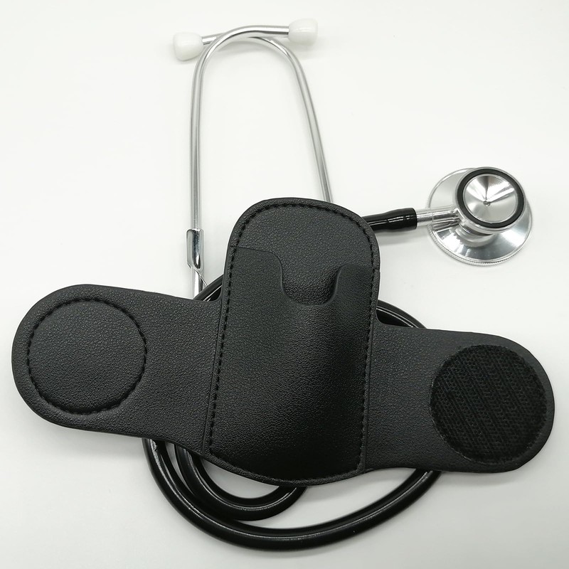 BAIWOVIS Stethoscope Holder with Clip, PU Leather Clip-on Stethoscope Hip