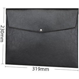 Carpeta Organizadora De Documentos Tipo sobre De Piel Sintética, Multicolor, Juego De 2, 230 X 319 Mm, Elegante Solución De Almacenamiento para La Oficina Y La Escuela. Black 230x319mm