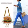 Sling Handbags Canvas Cute Hamburger Shaped Diagonal Shoulder Bag for