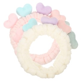 Baluue 2pcs Heart Makeup Headband for Women Face Wash Hairbands off Cute Skin-friendly Accessories for Skincare Shower and Daily Use
