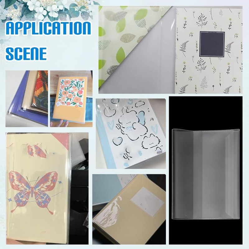 FINGERINSPIRE 40 piezas de cubiertas transparentes para libros, ajustadas para