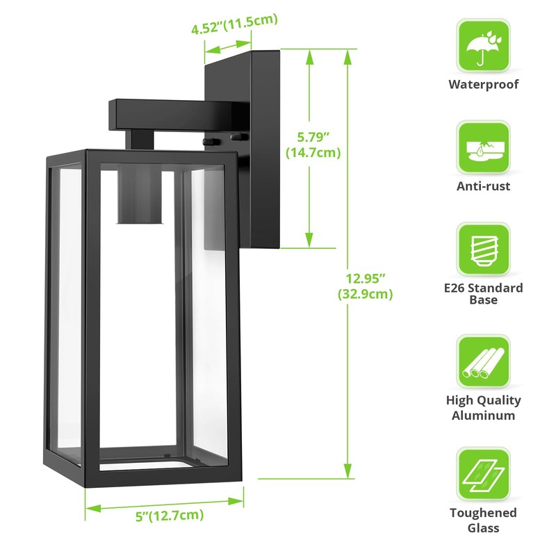 MAXvolador Outdoor Wall Sconce, Exterior Waterproof Wall Lantern Light Fixtures,