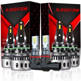 AJHGFOW For Jeep Grand Cherokee 2005-2010 6000K LED Headlight+Fog Light Bulbs Combo Kit