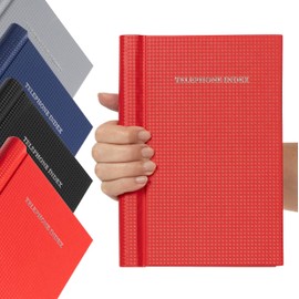 Telephone Address Book A-Z Index Hard Back Cover A5 Address Book Spiral Desgin (Red Spiral)