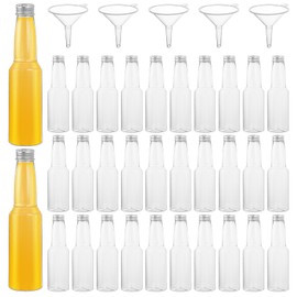 LOPYXBR 30 Packs Mini Shot Bottles with Lids 150ml, Small Shot Bottles with Lids and Funnel, Empty 150ml Plastic Bottles, Small Shot Bottles with Lids Plastic for Party Favors