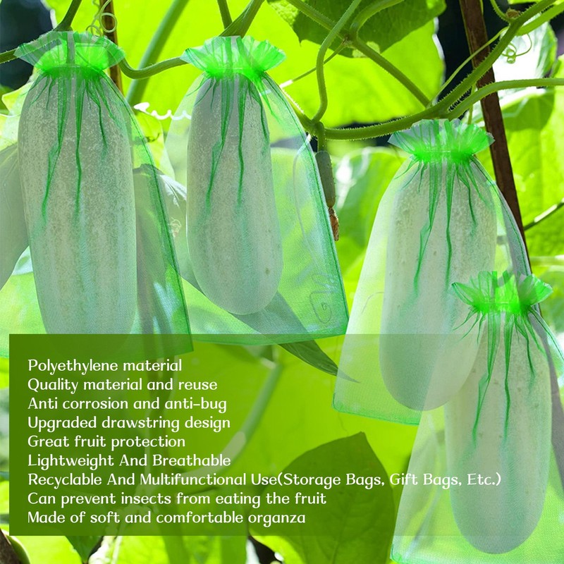 100PCS Fruit Protection Netting Bag Reusable Garden Mesh Barrier Bag