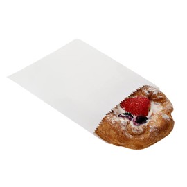 Restaurantware Bag Tek 7 x 5 Inch Sandwich Bags 25 Greaseproof Bakery Bags - Microwavable Disposable White Paper Lunch Bags For Cookes Sandwiches Candies Fries And Bread