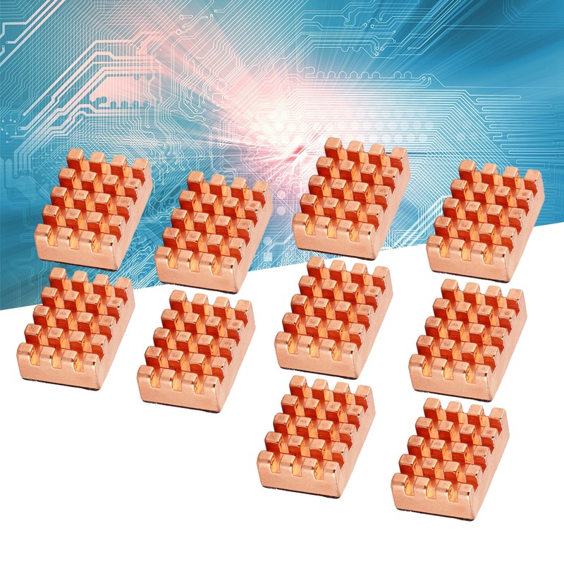10pcs P15x5x10 Brass Heatsink with Thermal Adhesive Tape CPU Heat