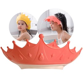Shower Cap Children Baby Adjustable Crown Hair Washing Child Protection Shield Shampoo Protection Baby Visor for Eyes, Ears and Face Pink