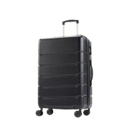 Mczan 20 Inch Hardside Luggage, Expandable Rolling Luggage with TSA Lock and Spinner Wheels, Black