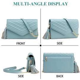 Peacocktion Damen Umhängetasche, Kleine Crossbody Taschen Geldbörse Handtasche Schultertasche Reisepass Handytasche Geldbeutel mit RFID Kartenfächer, 01-Blau