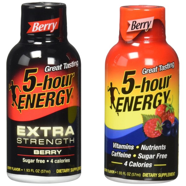12 Pack of 5 Hour Energy and 12 Pack of 5 Hour Extra Strength, Combo Pack, 1.93 Fluid Ounces Box (Pack of 24)