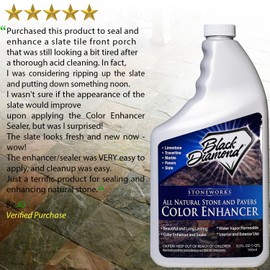 Color Enhancer Sealer for All-Natural Stone and Pavers. Marble, Travertine, Limestone, Granite, Slate, Concrete, Grout, Brick, Block.
