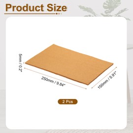 uxcell Felt Furniture Pads, 2Pcs 9.84" x 5.91" Adhesive Backed Felt Non-Slip Anti-Scratch Chair Leg Protectors for Protecting Hardwood Floor, Light Brown