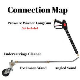 Pressure Washer Undercarriage Cleaner, Under Car Wash Water Broom with 13 Inch Extension Wand and 45 Degree Angled Wand, Surface Cleaner for Power Pressure Washer Attachment,4000 PSI