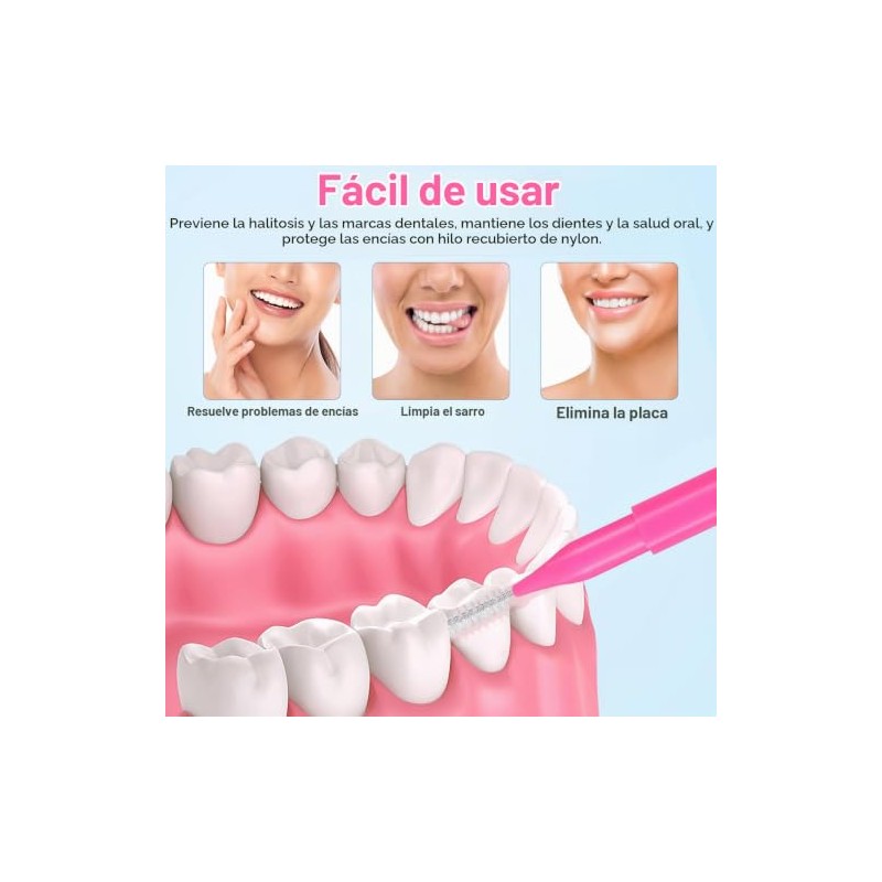 Healvian Interdental Brush Cepillo Interdental Portátil Para Limpieza Entre Dientes