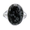 I-be, Snowflake Obsidian Ring Oval 925 Silver 105812/13x18, Silver, Obsidian
