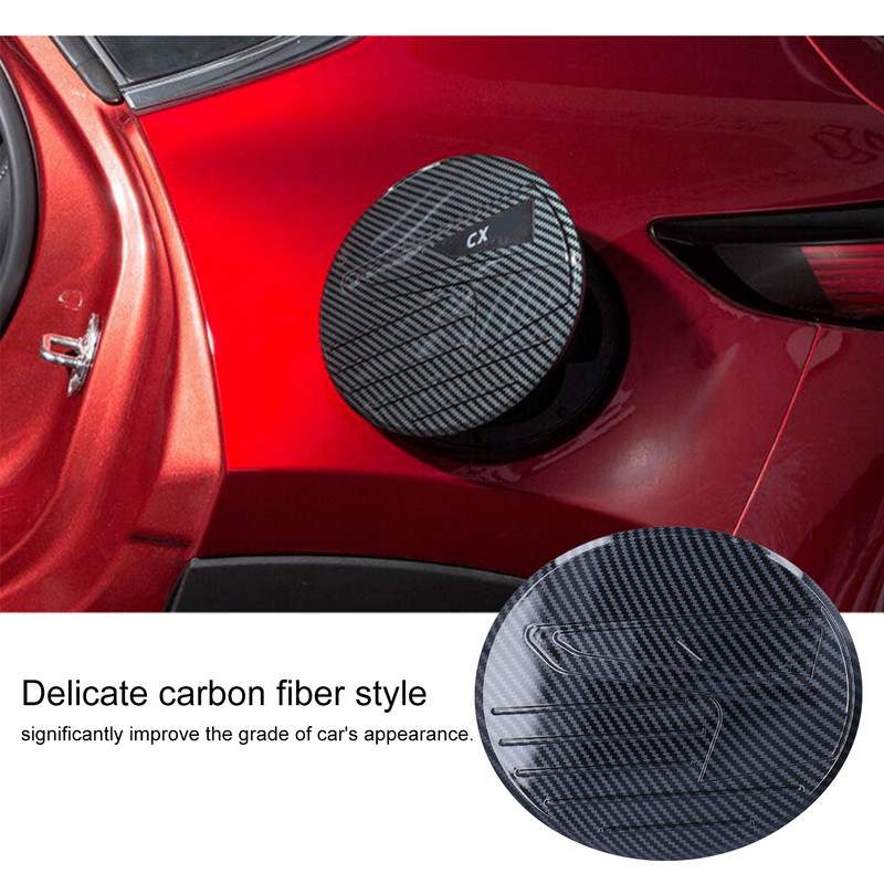 Fuel Tank Cover Trim Gas Cap Lid Carbon Fiber Style