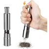 Stainless Steel Glass Body Salt and Pepper Grinder, Thumb press