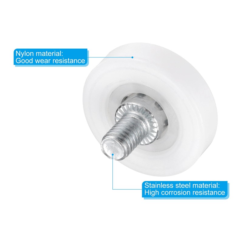 PATIKIL 29mm Drawer Rollers, 4 Set Nylon Positioning Pulleys Small