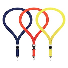3x Premium Lanyard Neck Strap Lanyard Set with Carabiner Hook and Buckle for ID Card Holder Mobile Phones Camera USB Devices Key Ring Name Tags ID Card Holder, Set of 3 dark blue, red, yellow