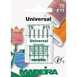 Madeira Universal Replacement Embroidery Needles 75/11 for Brother Machine Sewing Machine Needles 5 Pack