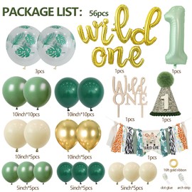 Wild One Birthday Decorations For Boy Jungle Safari Theme First Birthday Party Supplies Baby Boy 1st Birthday Decoration Highchair Banner