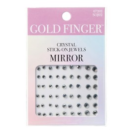 Gold Finger Crystal Stick-On Jewels - 54 pcs Self-Adhesive Multi-Use Flatback Rhinestones for DIY Crafts, Eye Makeup, Phone Cases, and Nail Art (Mirror)
