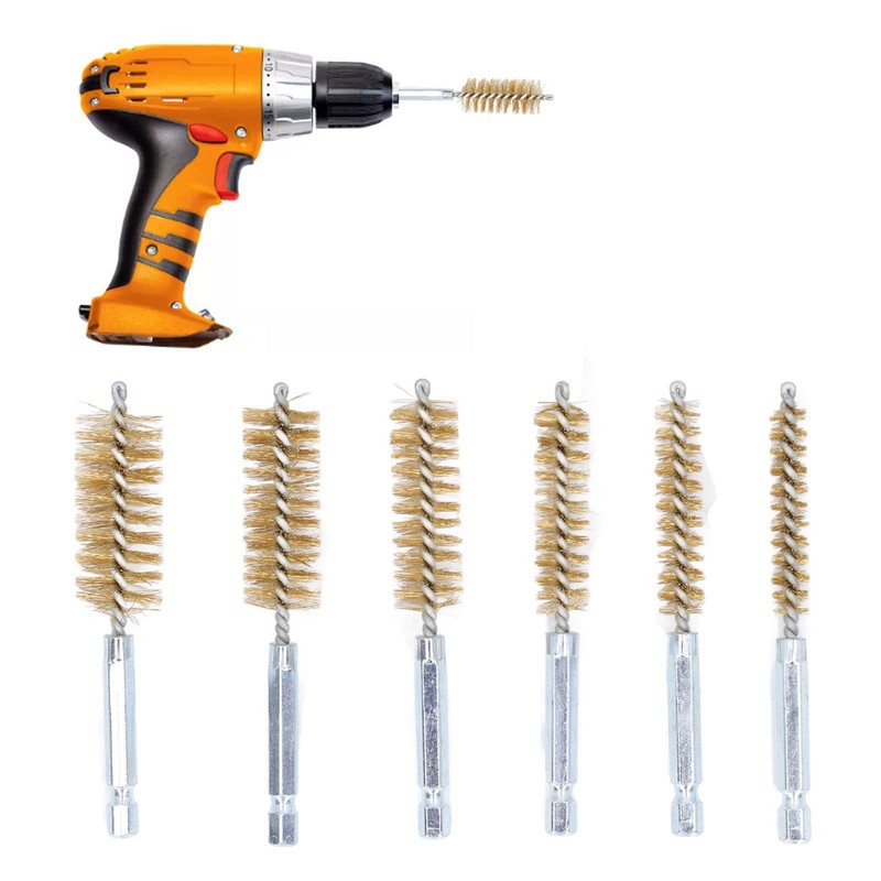 Brass Wire Bore Cleaning Brush Set - 6 Pieces with