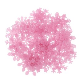 uxcell 50pcs Glow in The Dark Snowflake Fluorescent Plastic Wall Stickers Adhesive Murals Decals for Home Art Ceiling Bedroom Wall Decorations, Pink