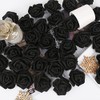 100 rosas artificiales de espuma, rosas falsas negras, clásicas, para