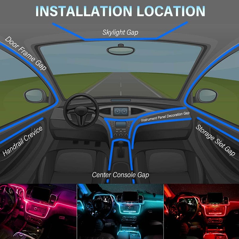 MAODANER Car LED Interior Strip Light, 16 Million Colors 5