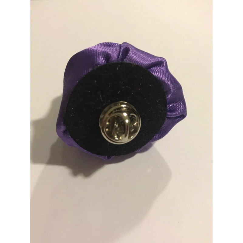Unbranded Rose Shaped Lapel Stud Pin - Purple Silky Texture