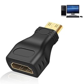 Female HDMI Adapter to Male Mini HDMI Gold Plated, Mini HDMI to HDMI Adapter, HDMI Mini Adapter Compatible with HDMI V1.1, V1.2 and V1.3 as Well as HDMI Hdtvs and HDMI Devices.