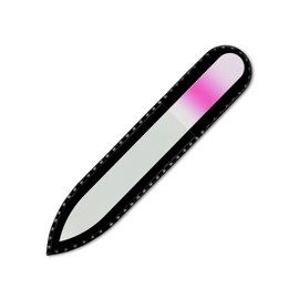 Mont Bleu Coloured Glass Nail File, in Black Velvet Case, Small and Handy Genuine, Tempered Glass, from the Czech Republic