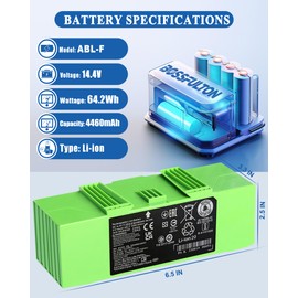 bossfulton ABL-F Battery Replacement for Roomba Compatible with Roomba i7 i7+ i8 i8+ j9 j9+7150 7156 7158 7550 7558 i6 i4 4150 i4+ 4550 4552 i3 i3+ e5 e5150 e5152 e5154 e5158 e6 J7 4460mAh 64.2Wh