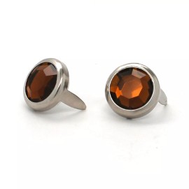 Stecksstore Rootbeer Rhinestones Nail Head Nickel Plated Brass Spots  10 pk. 5/16" Diameter