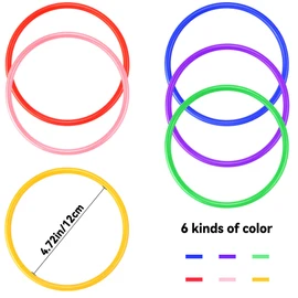 Heatoe 30 Pcs Colored Plastic Toss Rings, Plastic Ring Toss Game for Boys and Girls, Ring Toss Game for Home, Backyard and Outdoor, Speed and Agility Training Game