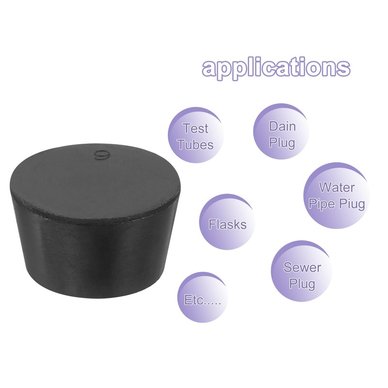 sourcing map Rubber Tapered Plug 37mm to 45mm Solid Test