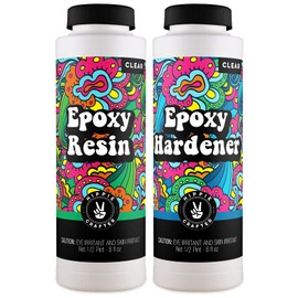 Hippie Crafter Epoxy Resin Crystal Clear Resin Kit Art and Tabletop | 2 Part Countertop (16 oz Set)