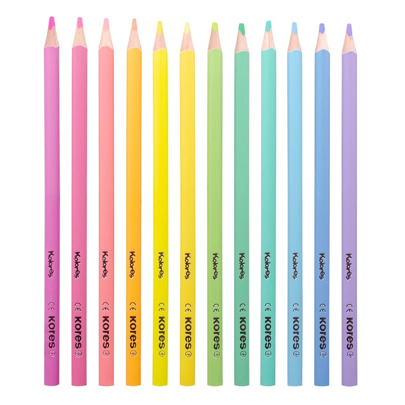 Kores - Kolores Pastel: 12 Colouring Pencils in Assorted Pastel