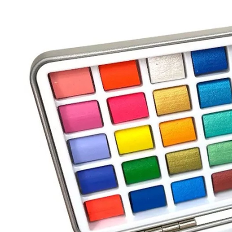 100 Colors Watercolor Paints Set High Transparency Pearlescent Solid Watercolor