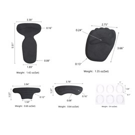 Heel Grips, High Heel Pads, Heel Inserts, High Heel Forefoot Cushion, Blister Prevention High Heel Insoles, High Heel Liners, Anti Slip Heel Shoe Cushion Inserts, Heel Snugs for Women (Black&Beige)