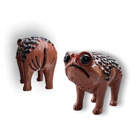 Zeehaor 2 Pcs Grumpy Frog Statue Ugly Angry Frog Statue Angry Toad Cute African Rain Frog Frog Decor Sculpture Weird Unique Gift (Brown)