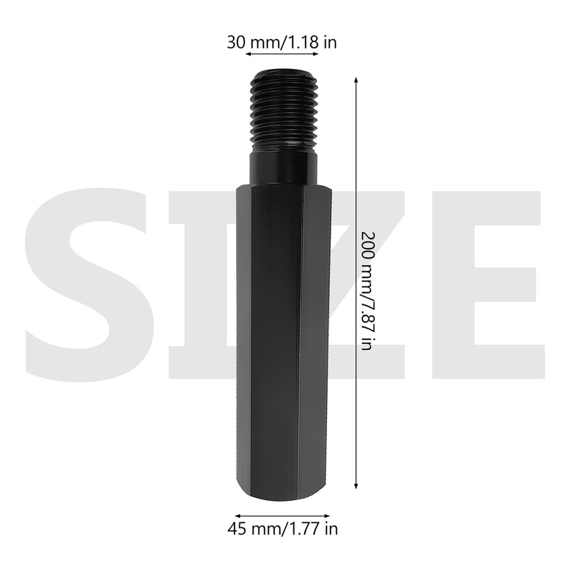 200 mm drill bit extension with 1 1/4 inch UNC