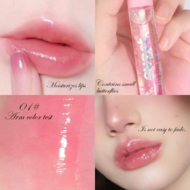 3 Pcs Color Changing Lip Gloss lipstick, Pink Magic Mood Lip Oil Tinted , High-Shine Clear Temperature Color Change Lip Stain Lip Balm, Longlasting Lips Will Not Dry Out,brillo para los labios