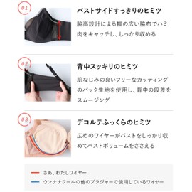 Unnanakool JB2310 Women's Bra, High Armpits, Back Smoothing, Firm Makeup, Fits Up To G Cups, Large Sizes, [Come on, I, Simple] Bra, BL