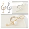 Pack of 2 Musical Notes Brooch with Rhinestones for Women,
