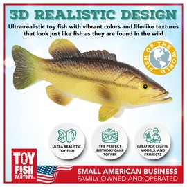 Toy Fish Factory American Angler Collection Toy Fish Set With Collector Case Largemouth Bass Crappie Bluegill Catfish Striped Bass Miniature Figurine Fish by Toy Fish Factory